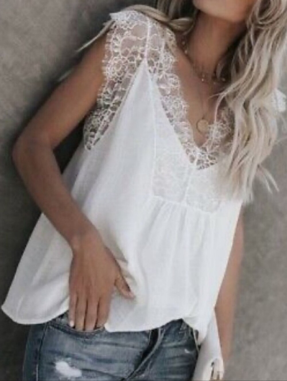 Lovestitch Eyelash Lace Trim Top